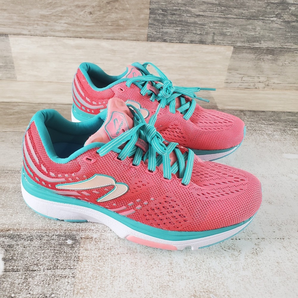 Newton Kismet 7 Womens Shoes Sz 5‎ Running Coral Mint Mesh Lace Up Sneakers